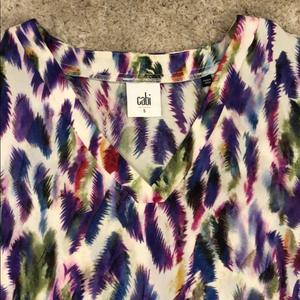Cabi Colorful Feather Pattern Blouse - image 2